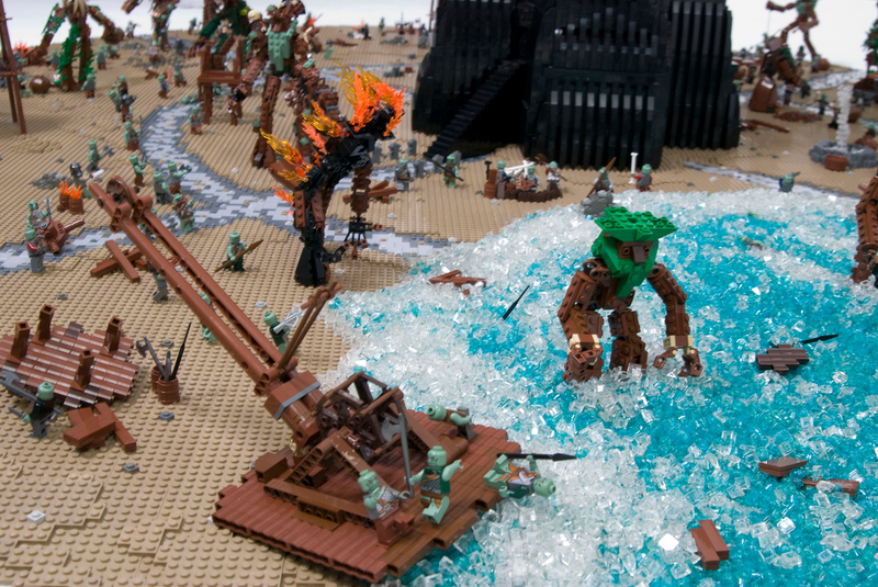 Illustration for article titled The Battle of Isengard from Lord of the Rings, depicted in 22,000 LEGO bricks